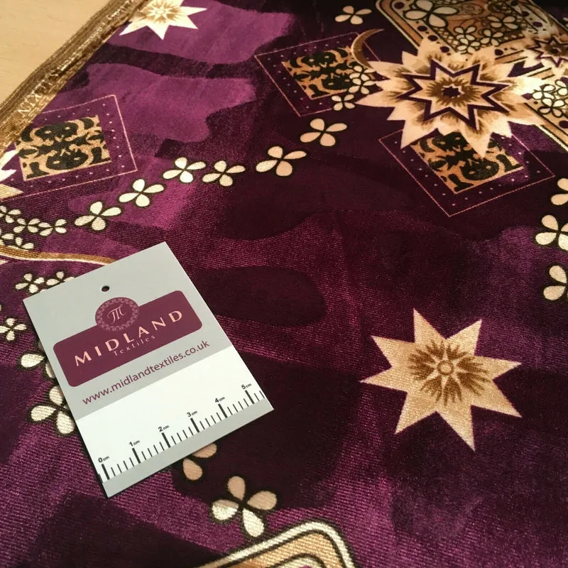 Vintage Floral Velvet Velour Stretch Printed dress fabric MA1430 Mtex