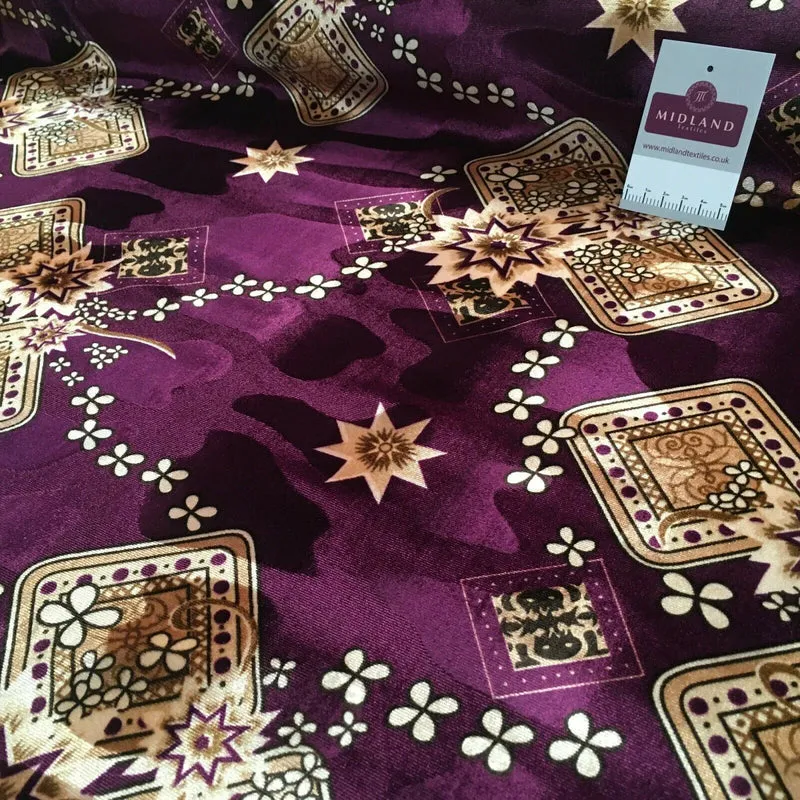 Vintage Floral Velvet Velour Stretch Printed dress fabric MA1430 Mtex