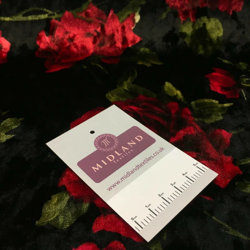 Vintage Floral Velvet Velour Stretch Printed dress fabric MA1430 Mtex
