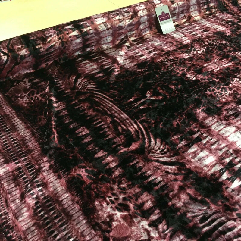 Vintage Floral Velvet Velour Stretch Printed dress fabric MA1430 Mtex