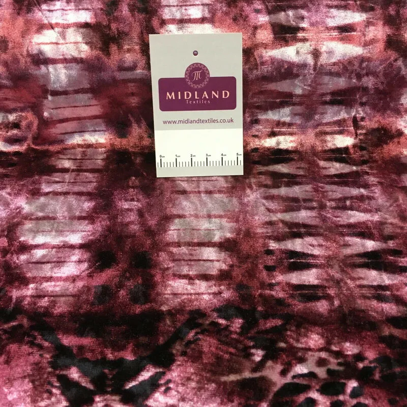 Vintage Floral Velvet Velour Stretch Printed dress fabric MA1430 Mtex