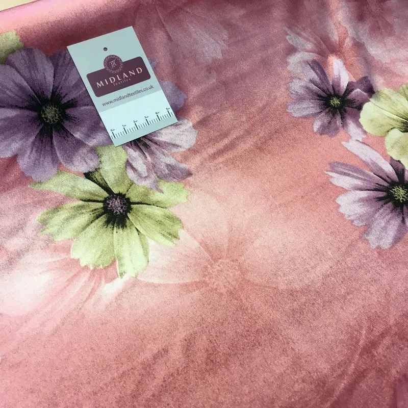 Vintage Floral Velvet Velour Stretch Printed dress fabric MA1430 Mtex