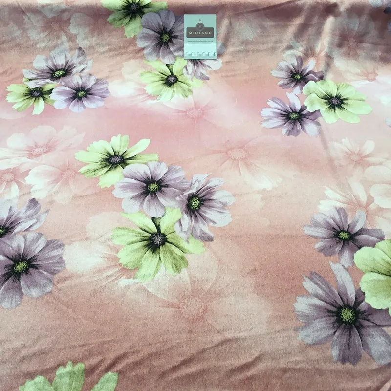 Vintage Floral Velvet Velour Stretch Printed dress fabric MA1430 Mtex