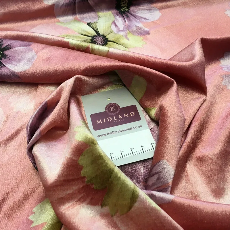 Vintage Floral Velvet Velour Stretch Printed dress fabric MA1430 Mtex
