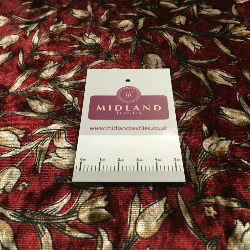 Vintage Floral Velvet Velour Stretch Printed dress fabric MA1430 Mtex