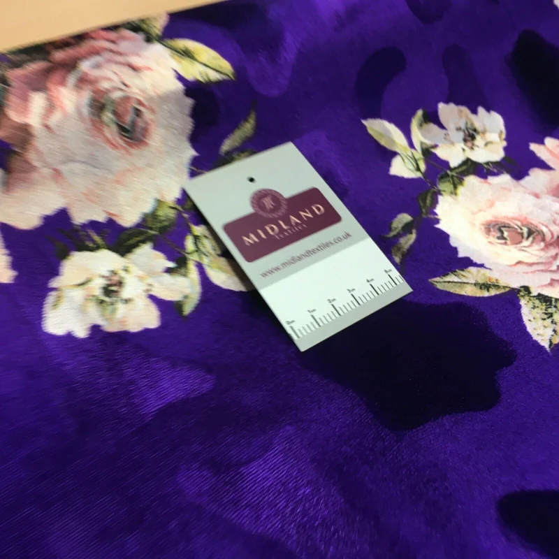 Vintage Floral Velvet Velour Stretch Printed dress fabric MA1430 Mtex
