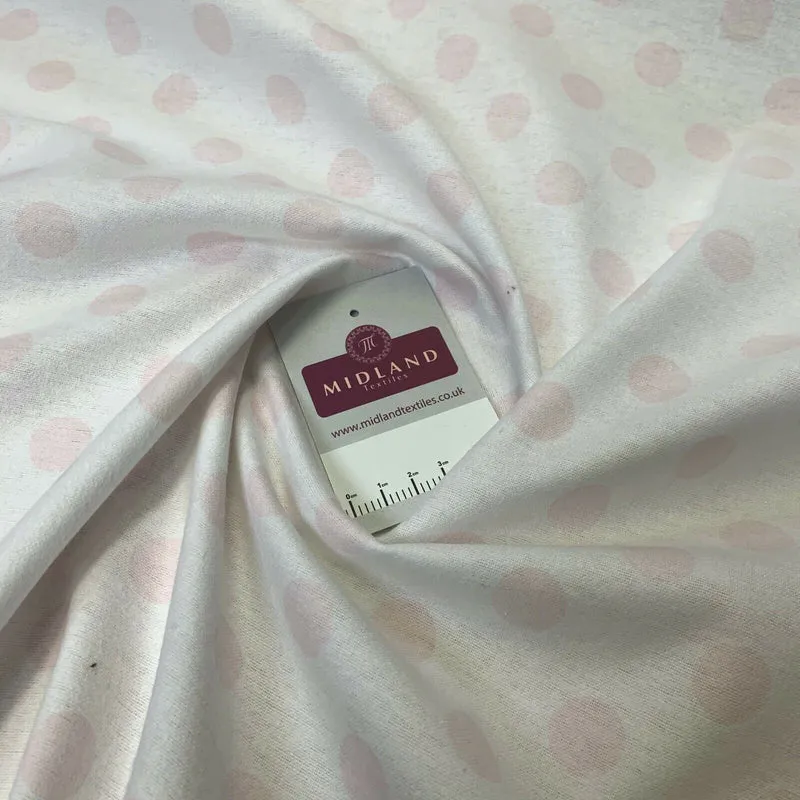 Pale Pink 20mm Spot Cotton Wynciette Soft Brushed Fabric 110cm Wide MK1227-10