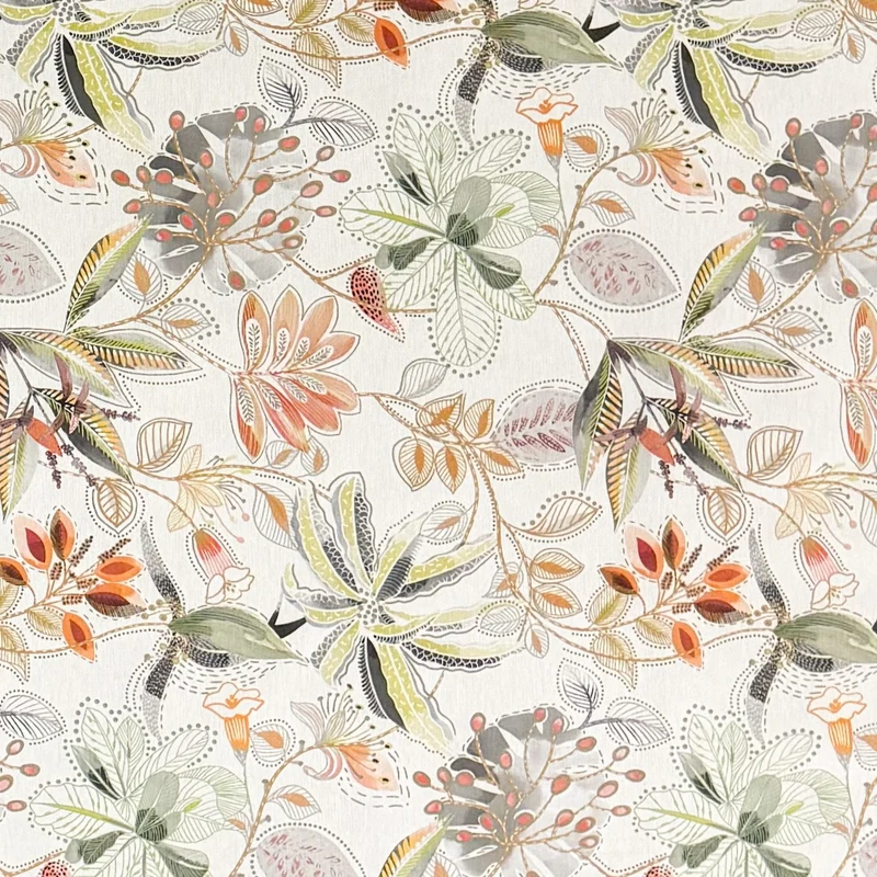 Jacquard Tischdecke aus beschichteter Baumwolle mit Fleckenschutz ZEN herbstliche Blumen und Blüten abstrakt eckig rund oval