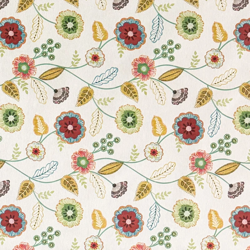 Jacquard Tischdecke aus beschichteter Baumwolle mit Fleckenschutz RAINA3 Blumen und Blüten abstrakt eckig rund oval