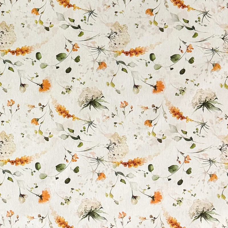 Jacquard Tischdecke aus beschichteter Baumwolle mit Fleckenschutz DESTA Wildblumen aquarell eckig rund oval