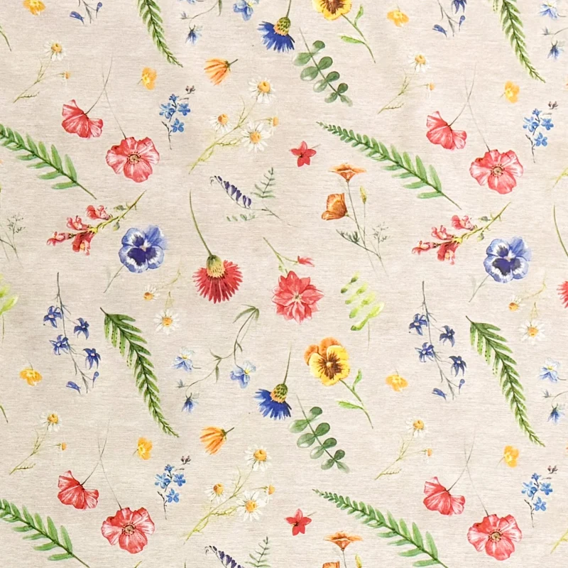 Jacquard Tischdecke aus beschichteter Baumwolle mit Fleckenschutz AITANA Sommerblumen Blüten eckig rund oval