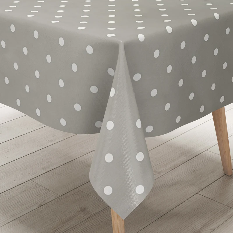 Wachstuch Tischdecke B1586-17 grau Punkte Polka Dots eckig rund oval