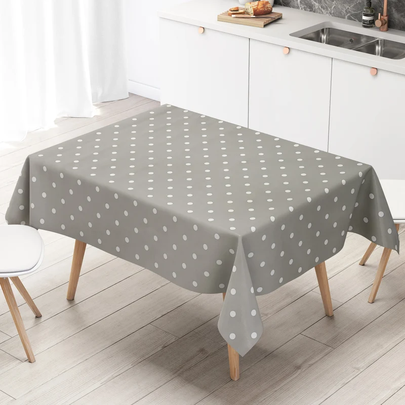 Wachstuch Tischdecke B1586-17 grau Punkte Polka Dots eckig rund oval