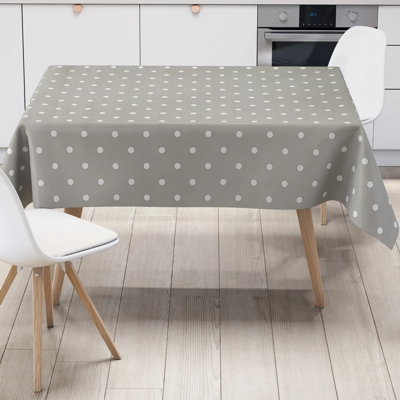 Wachstuch Tischdecke B1586-17 grau Punkte Polka Dots eckig rund oval