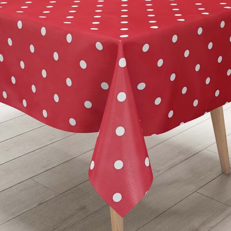 Wachstuch Tischdecke B1586-16 rot Punkte Polka Dots eckig rund oval