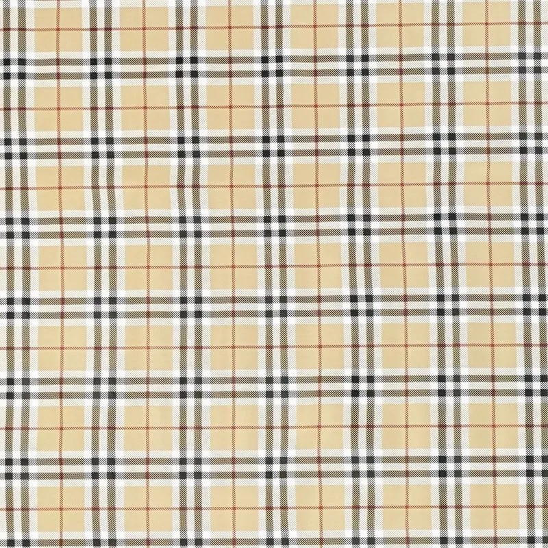 Wachstuch Tischdecke geprägt 619-1 beige kariert Oxford Tartan Scotland eckig rund oval