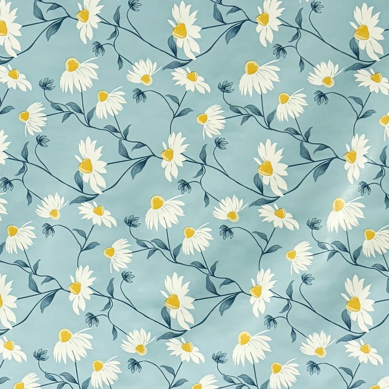 Wachstuch Tischdecke 01667-02 hellblau Margeriten Frühjahr Blüten eckig rund oval