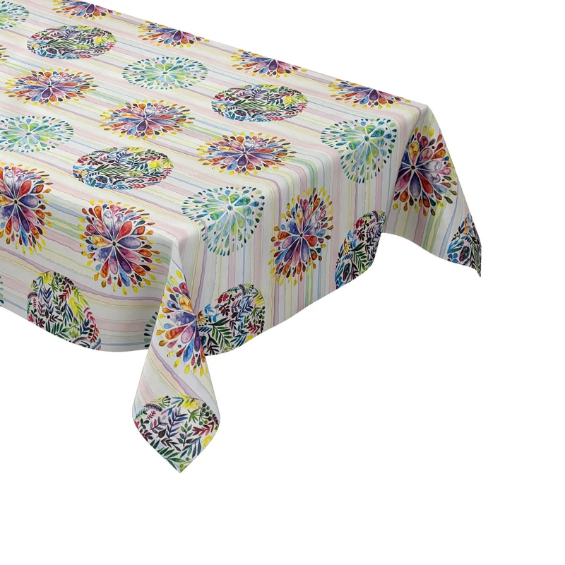 Wachstuch Tischdecke 01756-01 Mandala Chakra Hippie Flower Power eckig rund oval