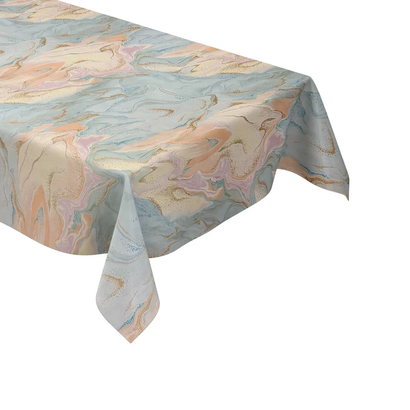 Wachstuch Tischdecke 06279-01 rosa hellblau marmoriert Marmoroptik eckig rund oval