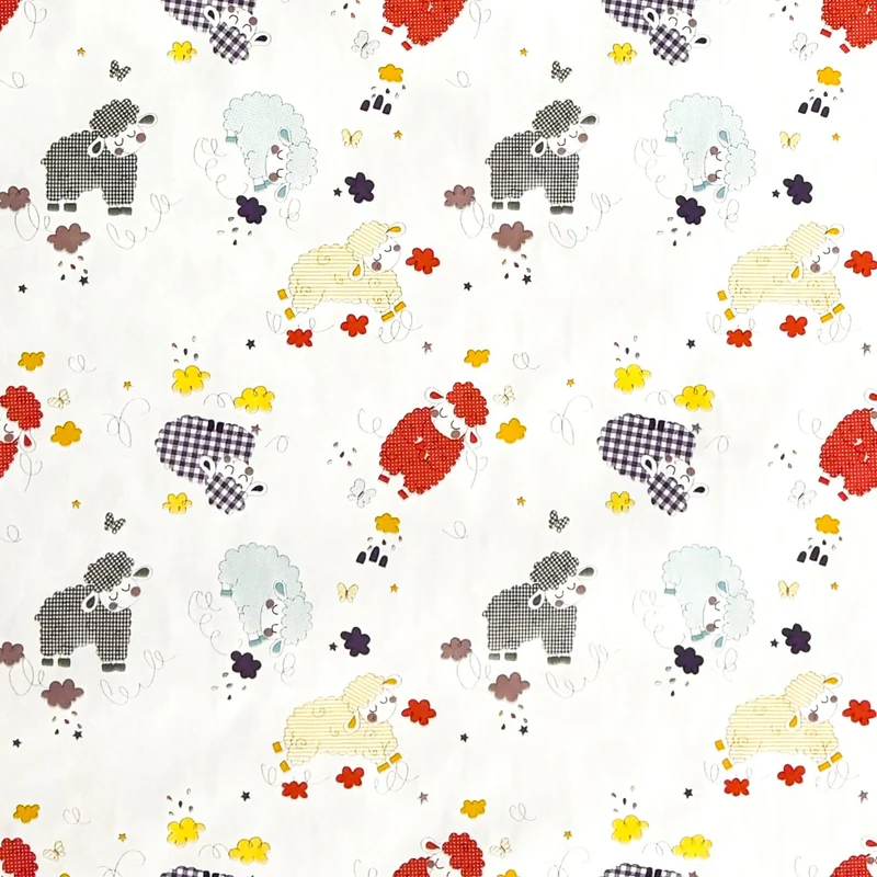 Wachstuch Tischdecke 01739-02 rot beige Schafe Bauernhof Kindermotiv Sheep eckig rund oval