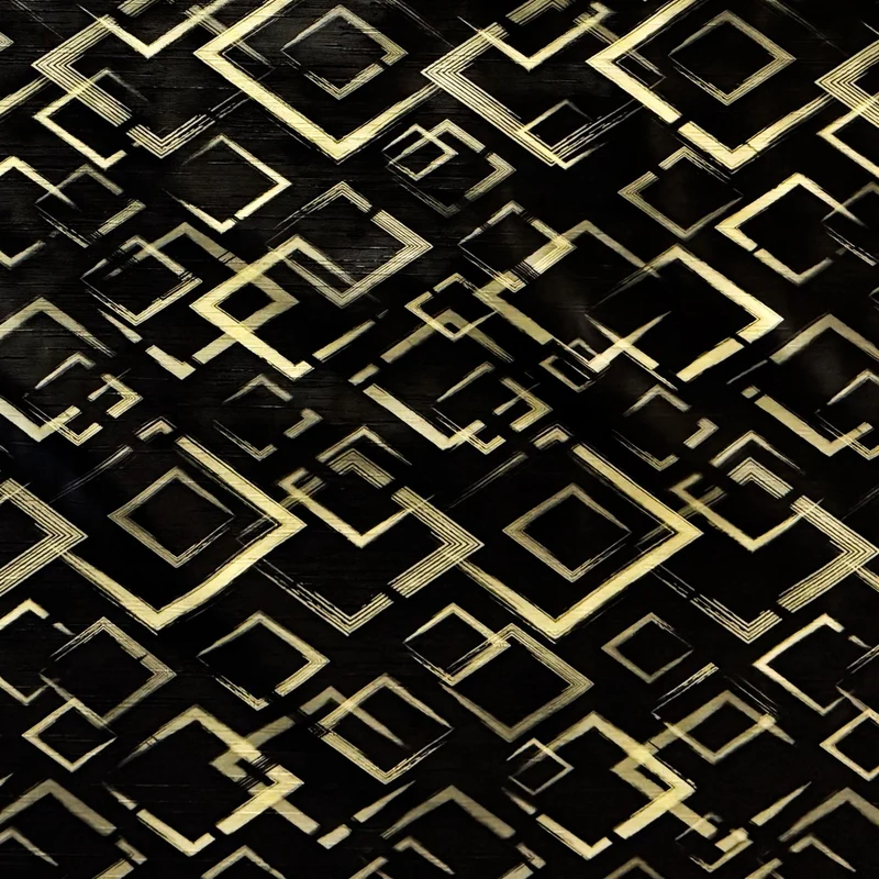 Wachstuch Tischdecke geprägt 124C schwarz gold Geometrie Bauhaus eckig rund oval