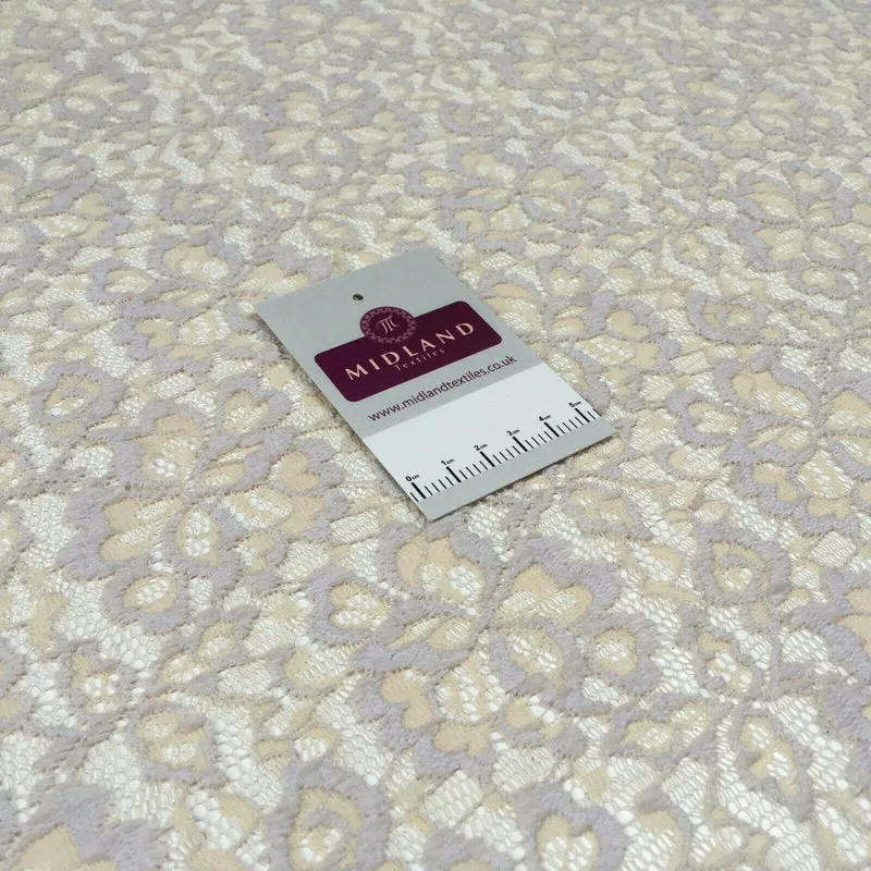 Cafe Cream Floral Net dress Fabric 140 cm M186-56 Mtex