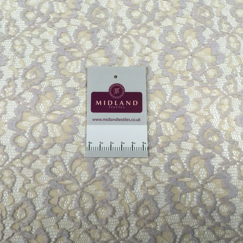 Cafe Cream Floral Net dress Fabric 140 cm M186-56 Mtex