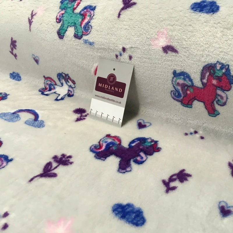 Grey Unicorn Majestic Mythical Cuddle Fleece Fabric 150 cm MH1373 Mtex