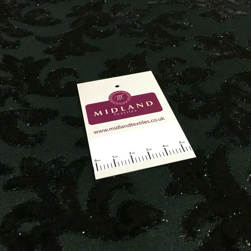 Floral Burnout Shimmer Velvet Embossed Lurex Nylon dress Fabric 140 cm MR1376
