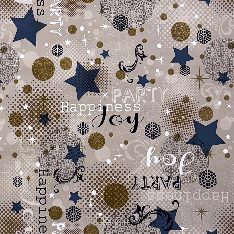 Wachstuch Tischdecke P1094-4 taupe Silvester Party Neujahr Karneval Fasching eckig rund oval