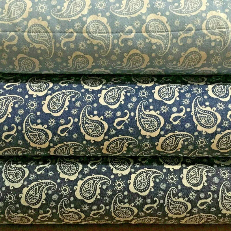 Paisley Printed Chambray Dress Fabric 150cm MK1230 Mtex