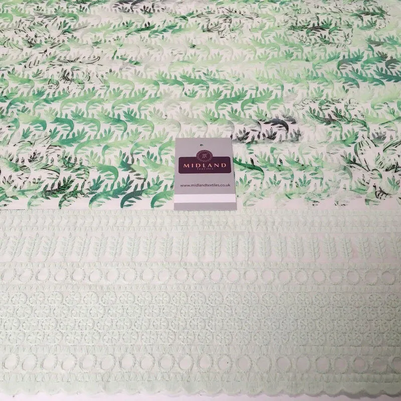 Cotton broderie anglaise Border double scalloped fabric 139cm M1197 Mtex
