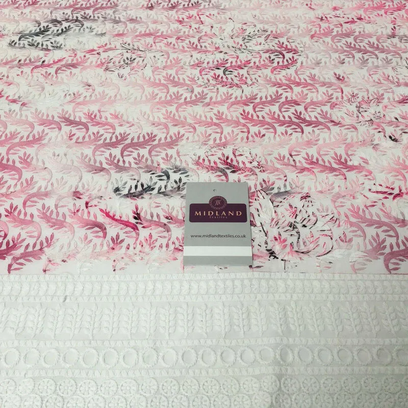 Cotton broderie anglaise Border double scalloped fabric 139cm M1197 Mtex