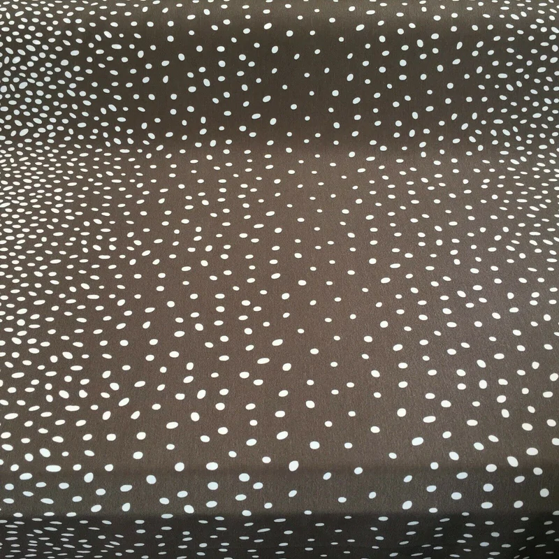 Brown Double border stripped crepe de chine Dress Fabric 147 cm M145-77 Mtex