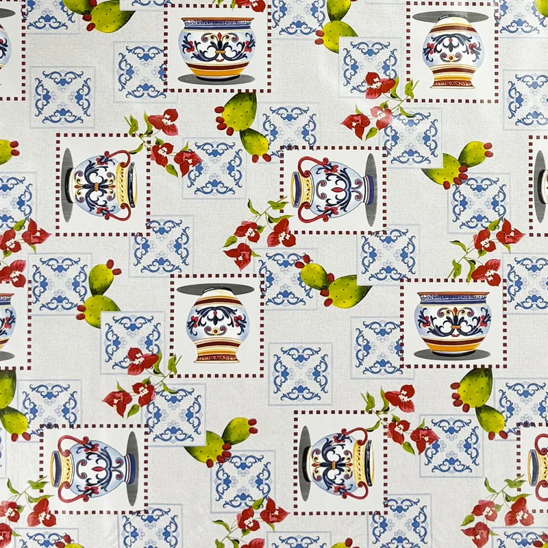 Wachstuch Tischdecke P1154-1 Mosaik Fliesen Porzellankrug eckig rund oval