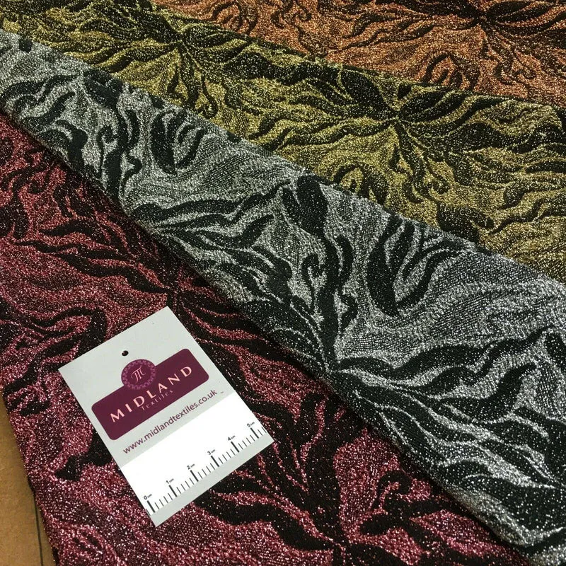 Black Lurex Mesh Jacquard One way stretch dress Fabric 150cm MR1377 Mtex