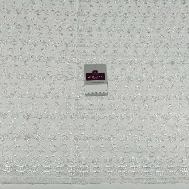 Embroidered Floral Tulle Net wedding dress Dress Fabric 105 cm MK1371 Mtex