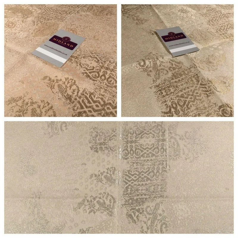 Bridal Brocade Metallic Wedding Dress Fabric 140 cm MK1363 Mtex
