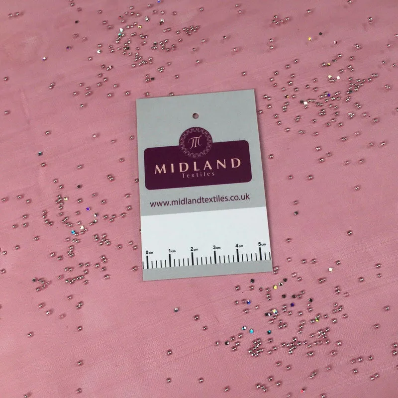 Beaded Cluster hologram Organza Dress Decor Fabric 150 cm MK1372 Mtex