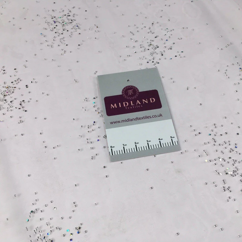 Beaded Cluster hologram Organza Dress Decor Fabric 150 cm MK1372 Mtex