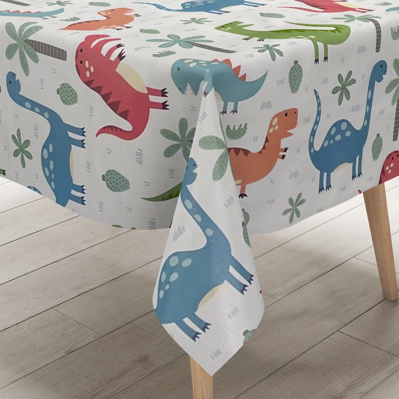 Wachstuch Tischdecke K150215 Dinosaurier Kindermotiv eckig rund oval
