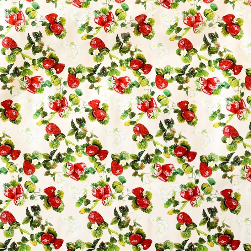 Wachstuch Tischdecke 01728-02 beige Erdbeeren Sommer eckig rund oval