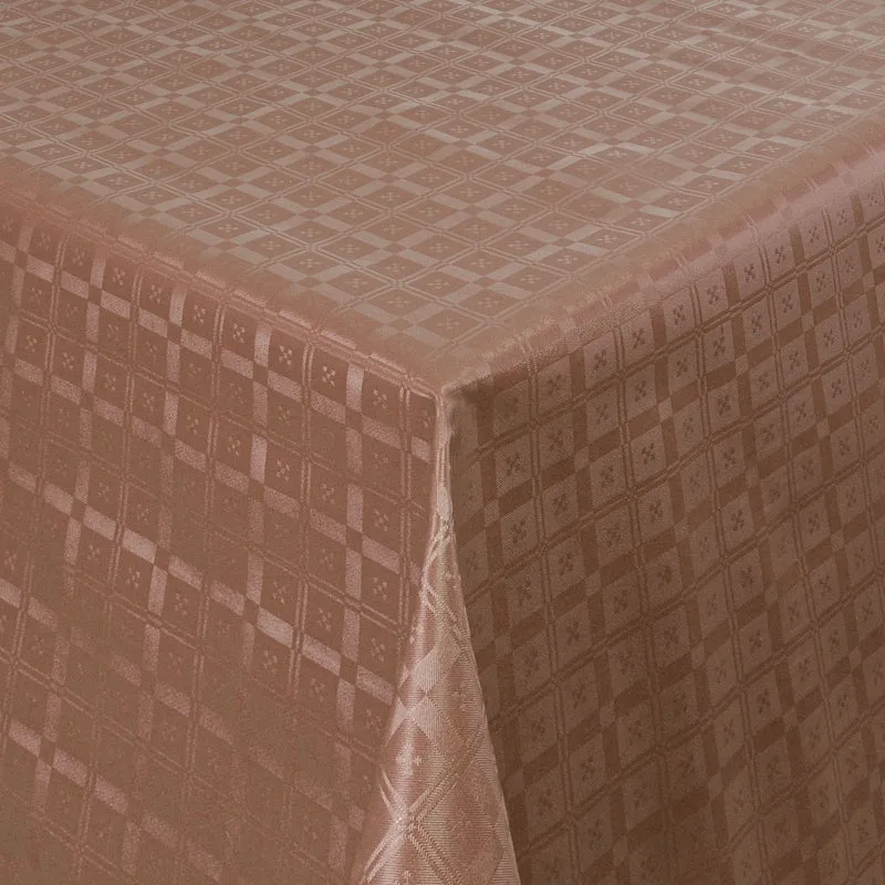 Wachstuch Tischdecke Damast geprägt 03011-02 braun Karo kariert eckig rund oval