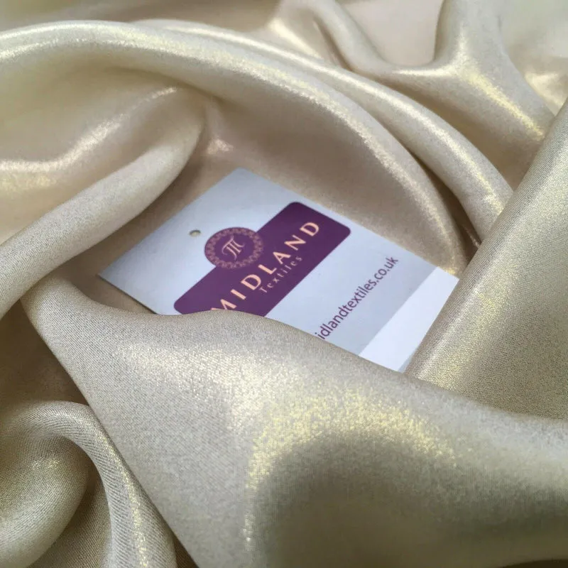 Gold Shimmer Foil Satin Georgette Chiffon Crepe Fabric 110cm MR1178 Mtex