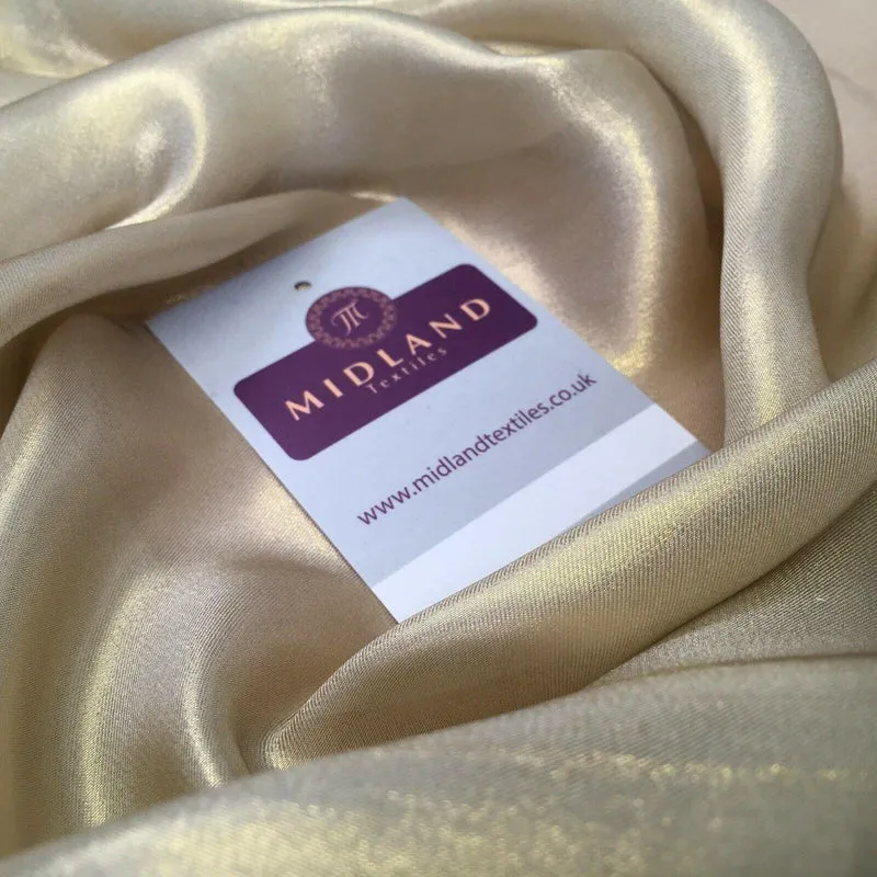 Gold Shimmer Foil Satin Georgette Chiffon Crepe Fabric 110cm MR1178 Mtex