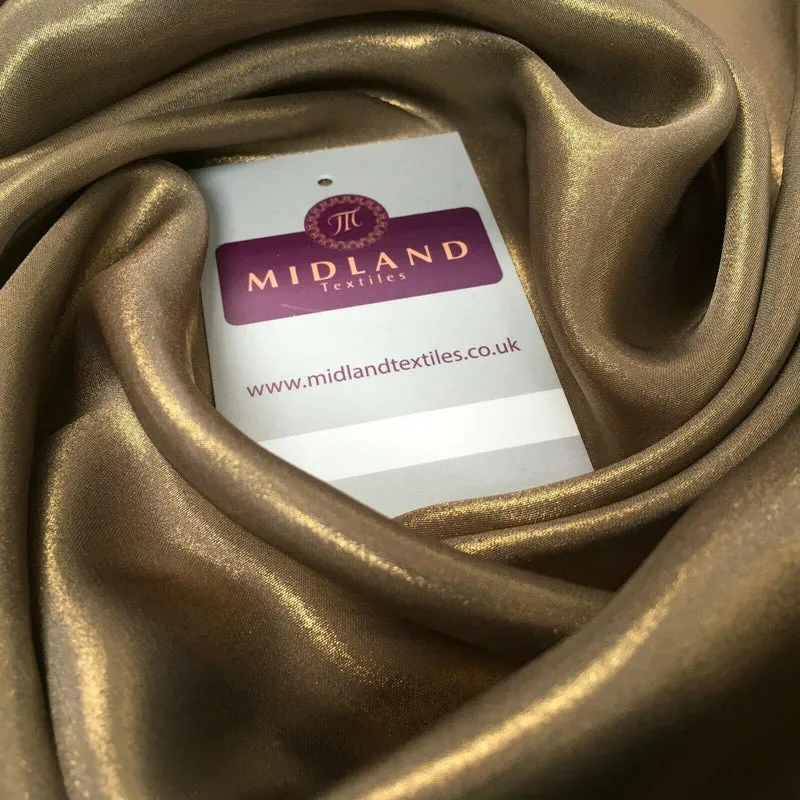 Gold Shimmer Foil Satin Georgette Chiffon Crepe Fabric 110cm MR1178 Mtex