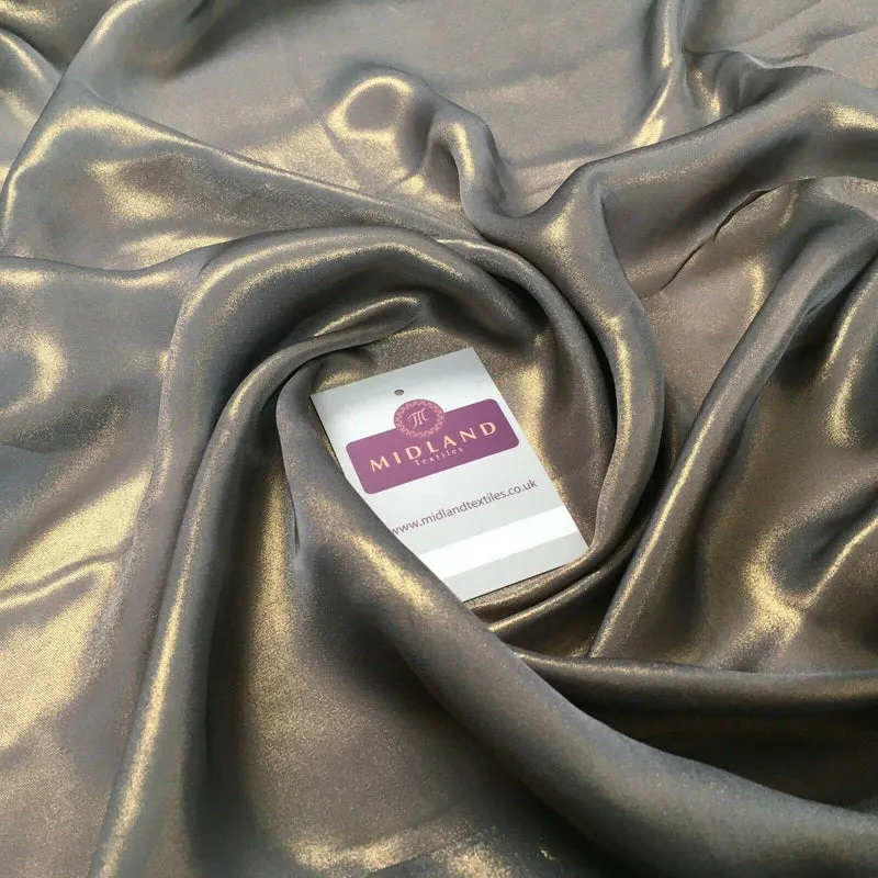 Gold Shimmer Foil Satin Georgette Chiffon Crepe Fabric 110cm MR1178 Mtex