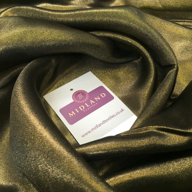 Gold Shimmer Foil Satin Georgette Chiffon Crepe Fabric 110cm MR1178 Mtex