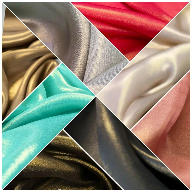 Gold Shimmer Foil Satin Georgette Chiffon Crepe Fabric 110cm MR1178 Mtex