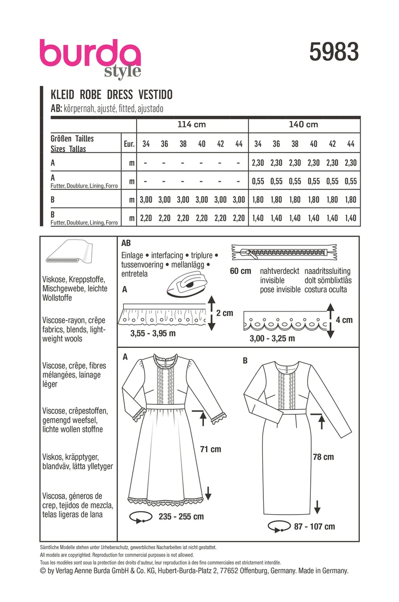 5983 Knielanges Kleid